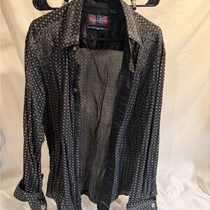 English Laundry Black and Gray Geometric Shirt